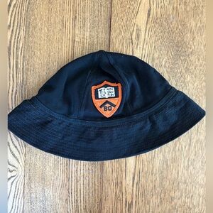 Black Bucket Hat with Orange Patch